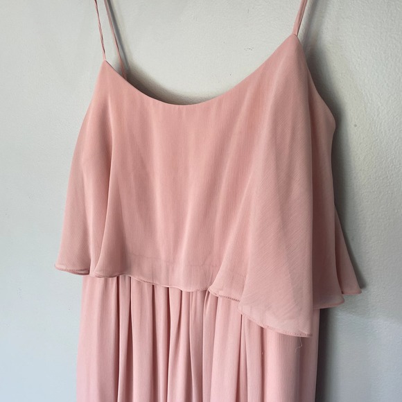 Watters & Watters Pink Chiffon Maxi Bridesmaids Dress in Morganite Size 18W - Picture 5 of 10